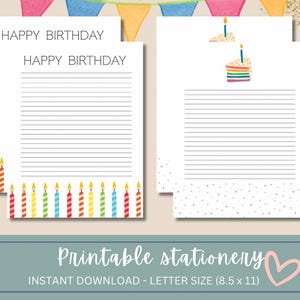 Papelería de cumpleaños, tarjeta de cumpleaños imprimible, feliz cumpleaños, tarjeta de cumpleaños para ella, carta de cumpleaños, tarjeta de cumpleaños imprimible