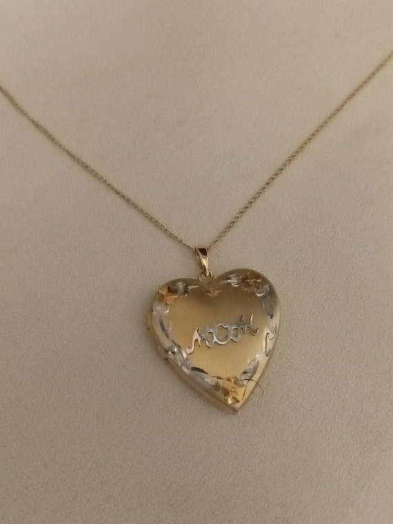 14 kt Gold Filled Mom Heart Locket - image 2