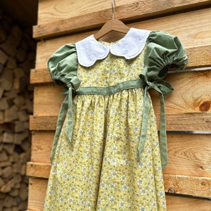 Hängerchen aus Baumwolle für Kinder von 3-5 Jahren, Blumenärmel, Taschen, Frühling/ Sommer, verstellbar, Muttertagskleidchen, Mum & Me Outfit Girl's dress only