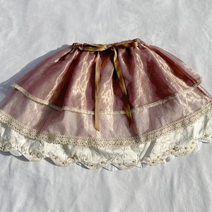 Jupe tutu occasionnelle rose or rose pour fille, 7-10 ans, jupe froncée de 40 cm de longueur, tour de taille réglable de 45 à 84 cm, fait main, cadeau d'anniversaire image 7