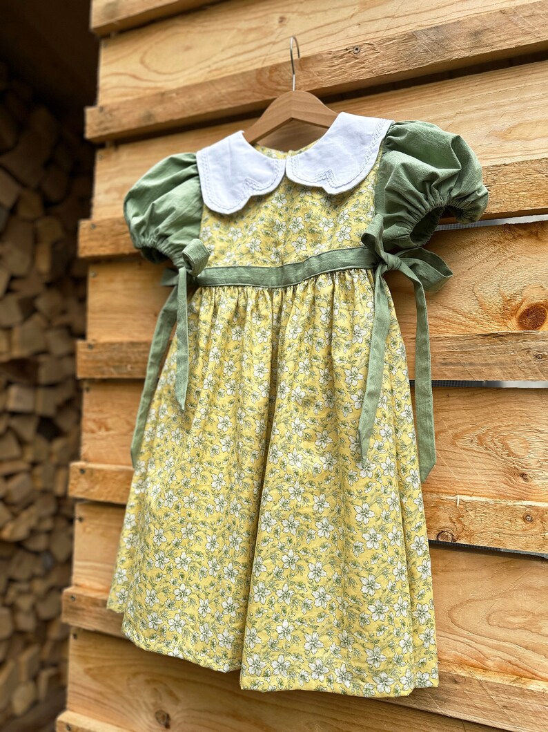 Hängerchen aus Baumwolle für Kinder von 3-5 Jahren, Blumenärmel, Taschen, Frühling/ Sommer, verstellbar, Muttertagskleidchen, Mum & Me Outfit Girl's dress only