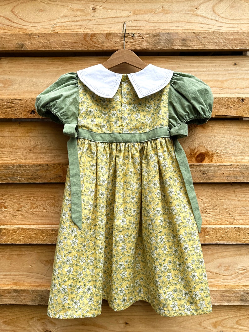 Hängerchen aus Baumwolle für Kinder von 3-5 Jahren, Blumenärmel, Taschen, Frühling/ Sommer, verstellbar, Muttertagskleidchen, Mum & Me Outfit Bild 3