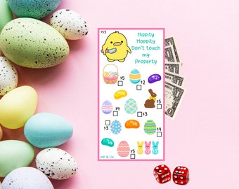 MINI SAVINGS CHALLENGE, Hippity Hoppity Don't Touch My Property savings challenge, Easter savings challenge, fun challenge