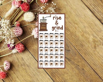 MINI SAVINGS CHALLENGE, Rise And Grind Mini Savings Challenge, coffee challenge, coffee bean challenge, coffee grinder challenge, coffee