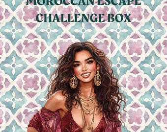 SAVINGS CHALLENGE BOX, Moroccan Escape Challenge Box, destination challenge, vacation challenge, travel challenge, morocco challenge,