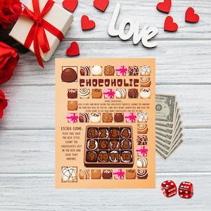 VALENTINSTAG-SPIEL, Chocoholic-Spar-Challenge-Spiel, Schokoladenspiel, lustiges Spiel