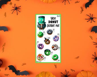 MINI SAVINGS CHALLENGE, You Donut Scare Me Mini Savings Challenge, donut challenge, halloween challenge, dessert challenge, pastry challenge