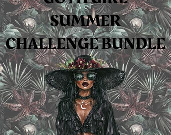 SAVINGS CHALLENGE BUNDLE, Goth Girl Summer Savings Challenge Bundle, goth summer, dark summer, emo summer, sharks, crab, skeletons,