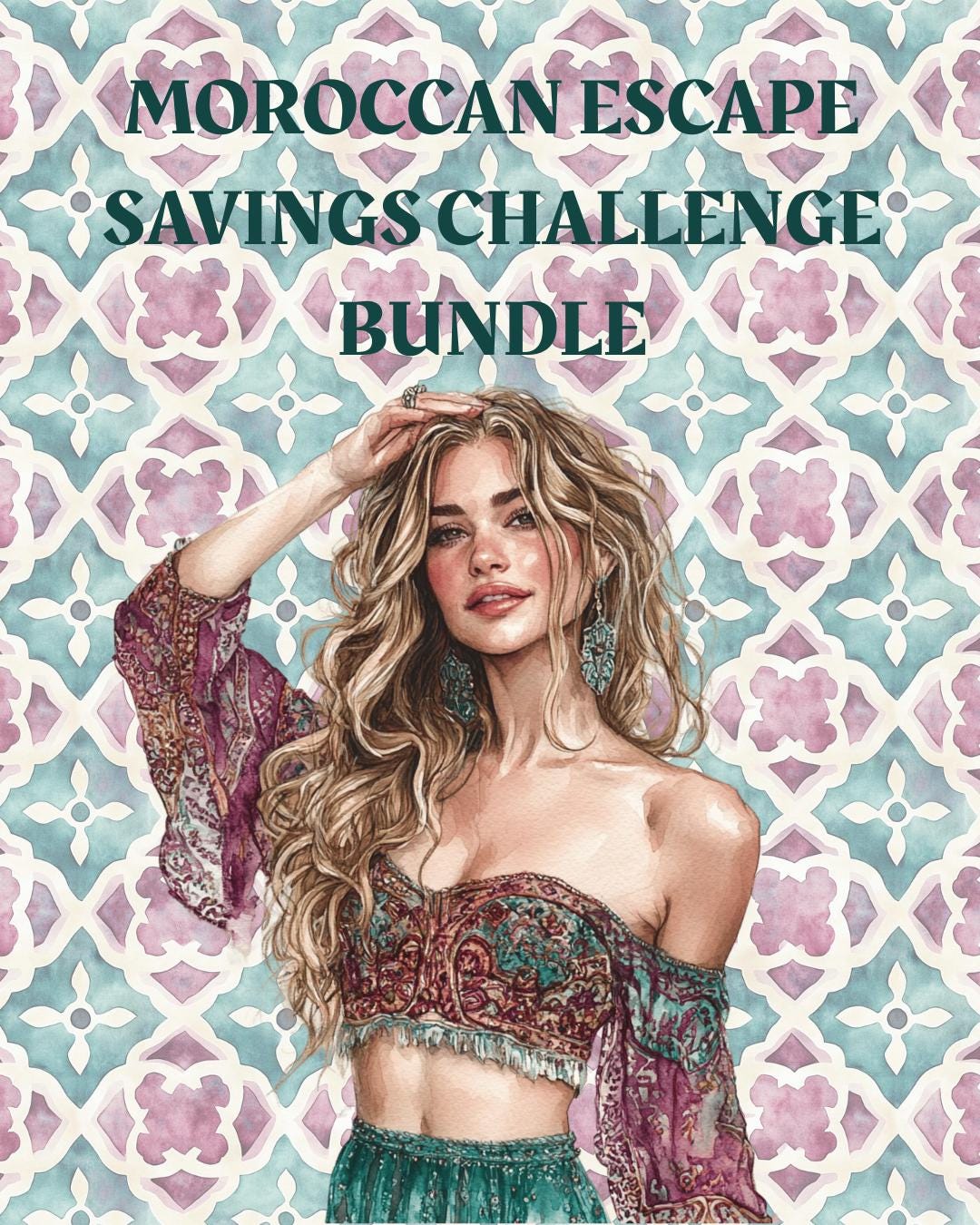 SAVINGS CHALLENGE BUNDLE, Moroccan Escape Savings Challege Bundle, challenge bundle, destination challenges, vacation challenges