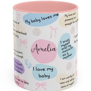 Mom affirmations mug, daily affirmations mug, personalized gifts for women, new mom gift, baby shower gift, mom mug, mom to be gift