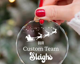 Personalized Crystal Team Ornament, Corporate Employee Gift