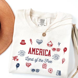 Comfort colors® USA シャツ、独立記念日シャツ、USA Comfort Colors シャツ、アメリカシャツ、アメリカ自由の国シャツ、愛国心シャツ