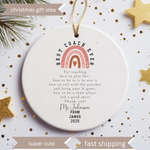 Coach ornament personalised, Custom Christmas tree ornament, coach gift, coach appreciation gifts, Appreciation gifts, teacher ornament