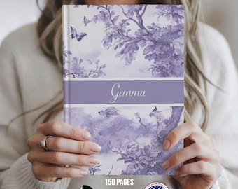 Personalized Toile Journal: Custom Floral Notebook, Coquette Gift