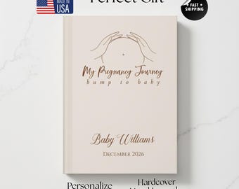 Personalized Pregnancy Journey Hardcover Journal, Expectant Mother Gift