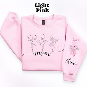 Personalized Dance Mom Kids Name On Sleeve Sweatshirt, Mom Dance Sweater, Dance Mama Shirt, Gift for Dance Mom, Dance Comp Shirt, Comp shirt