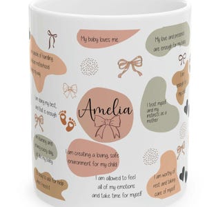 Mom affirmations mug, daily affirmations mug, new mom gift, baby shower gift, mom mug, mom to be gift, first time mom gifts, custom mom mug