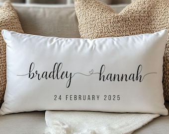 Personalized Family Name Pillow, Custom Monogram Housewarming Gift
