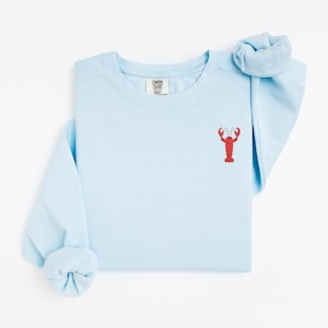 Embroidered Lobster sweatshirt, Shellfish Comfort Colors shirt, Maine Lobster Lover Crewneck, Comfort Colors® shirt, Foodie Gift, Lobsters