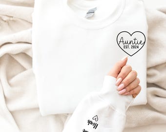 Sudadera personalizada para tía, sobrinas, sobrinos y manga, regalo