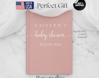 Libro degli ospiti personalizzato per baby shower, copertina rigida minimalista