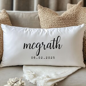 Personalized name pillow, custom lumbar pillow, Wedding Shower Gift Gift, Wedding Gift, Personalized Pillow, Last Name Pillow, Bridal shower