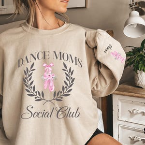 Personalized Dance Mom Kids Name On Sleeve Sweatshirt, Mom Dance Sweater, Dance Mama Shirt, Gift for Dance Mom, Dance Comp Shirt, Comp shirt