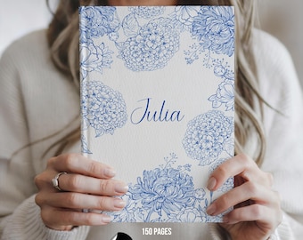 Diario Toile personalizzato: quaderno floreale personalizzato, regalo Coquette