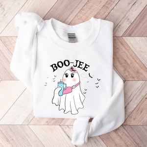 Halloween Geist Sweatshirt, Boo Jee Shirt, gruseliger Geist Hoodie, Spooky Saison Geist Pullover, Spooky Vibes Shirt, Halloween Geschenke