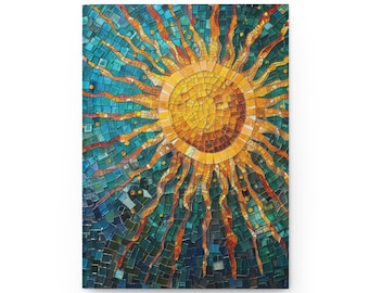 Diario de tapa dura Sun: regalo de cuaderno bohemio celestial
