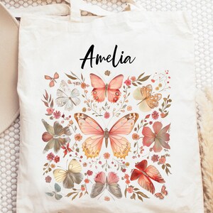 Sac fourre-tout personnalisé pour amoureux des papillons Sac d'été Sac écologique Sac d'épicerie réutilisable Fourre-tout personnalisé Sac de marché de producteurs