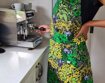 African French hen print reversible apron