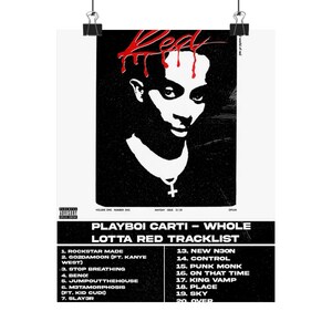 Playboi Carti Whole Lotta Red Matte Vertikale Poster