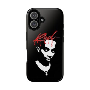 Playboi Carti künstlerische Telefonhülle mit rotem 'Rot' Design, robuste Hülle, einzigartige Telefonabdeckung, Geschenk für Fans, Geburtstagsgeschenk, ausgefallener Stil