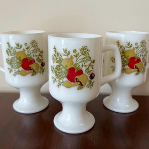 Corning - Spice of Life - Pedestal Mugs - Lot of 8 - Grand mugs - Vintage Milkglass