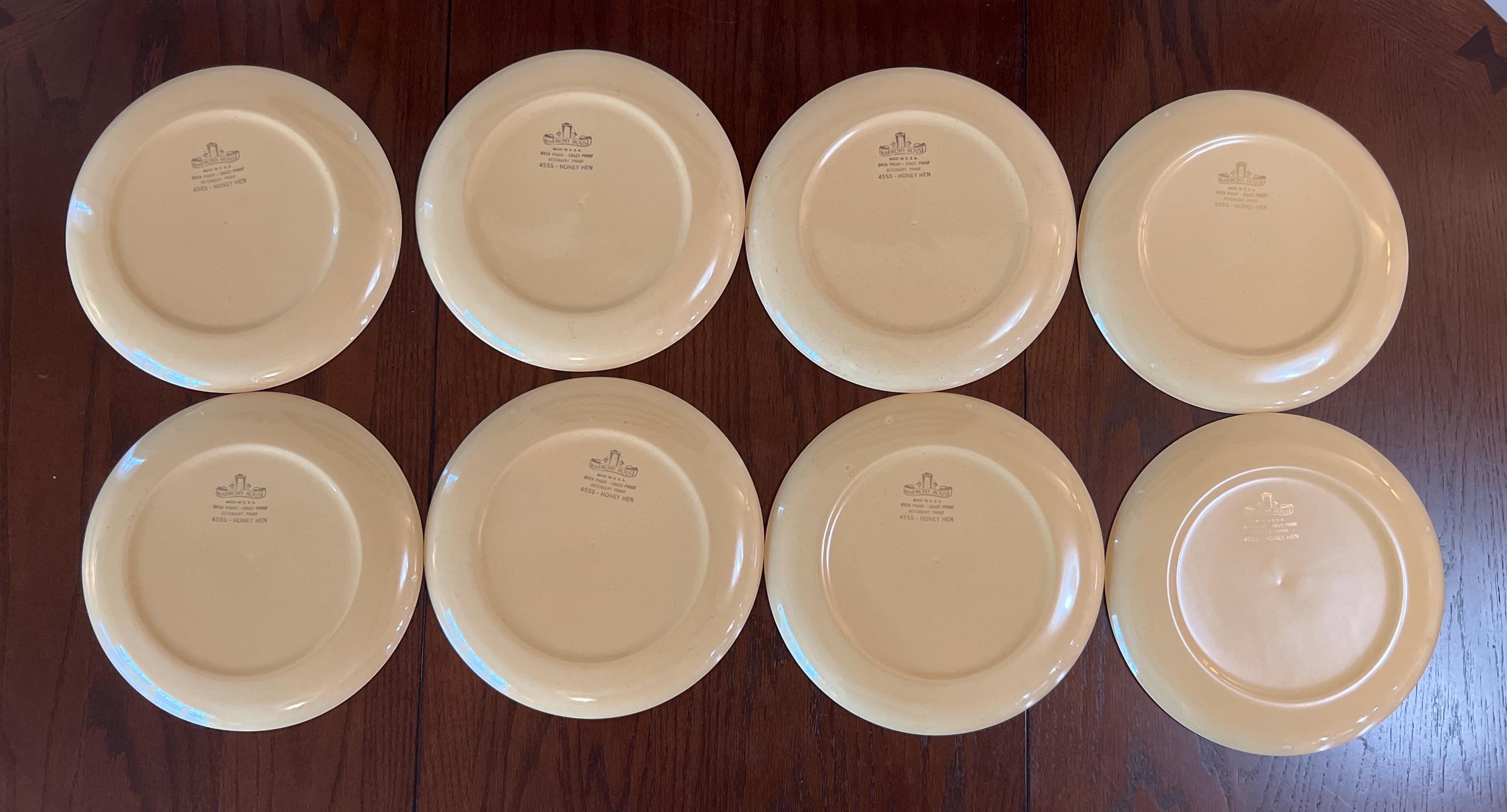 Vintage Honey Hen Dinner Plates - Harmony House China (set of 4