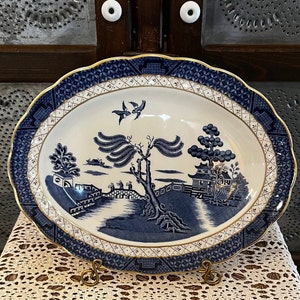 Booths- Real Old Willow - 12” platter - Blue Willow- TC 1126 - chinoiserie - vintage platter