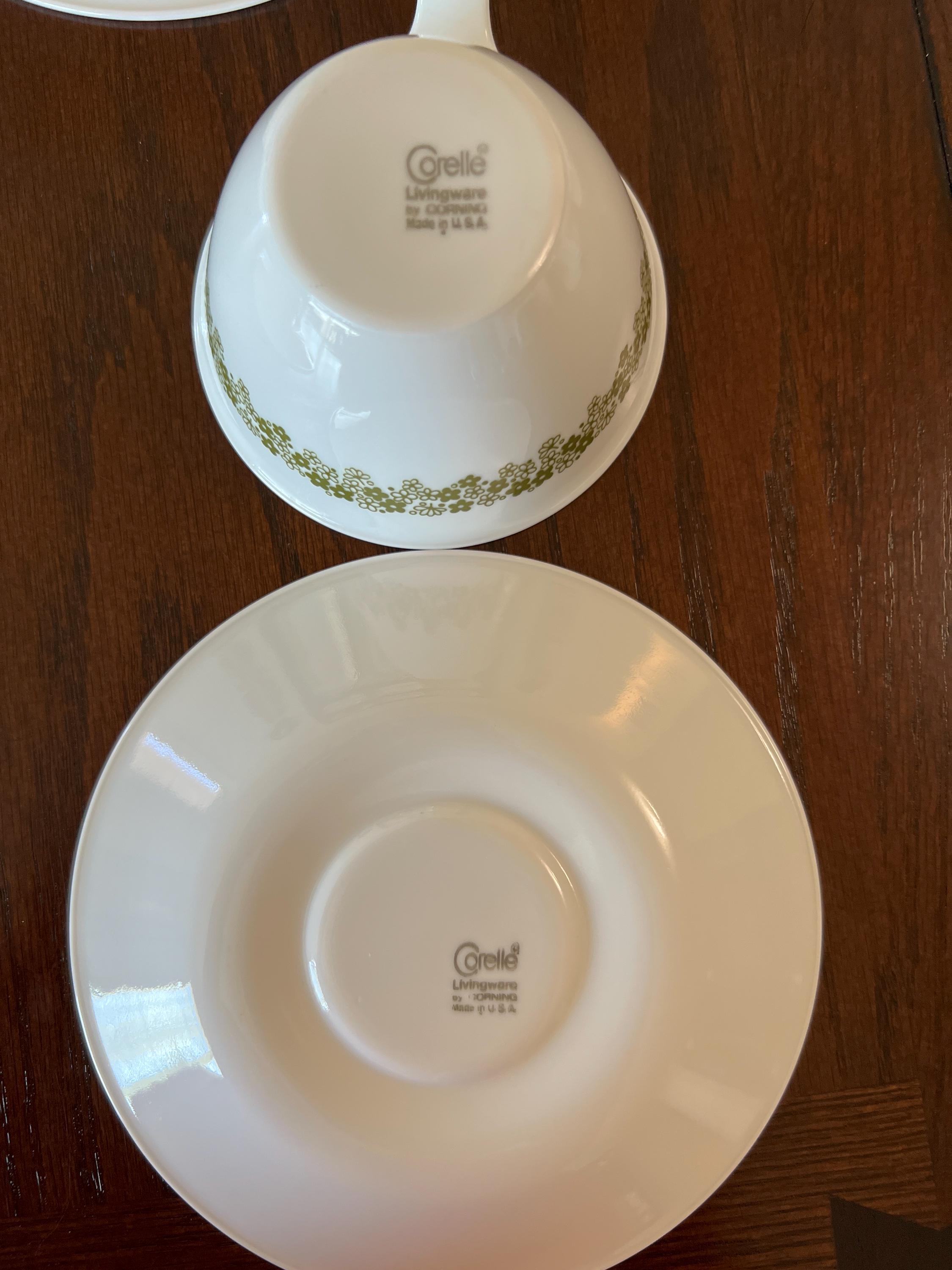 Vintage Corelle Spring Blossom Crazy Daisy Cup Saucer Set Hook