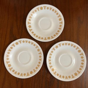 Corelle - Butterfly Gold - Saucers - 6 1/8” - Lot of 3 - Vintage Corelle Dinnerware