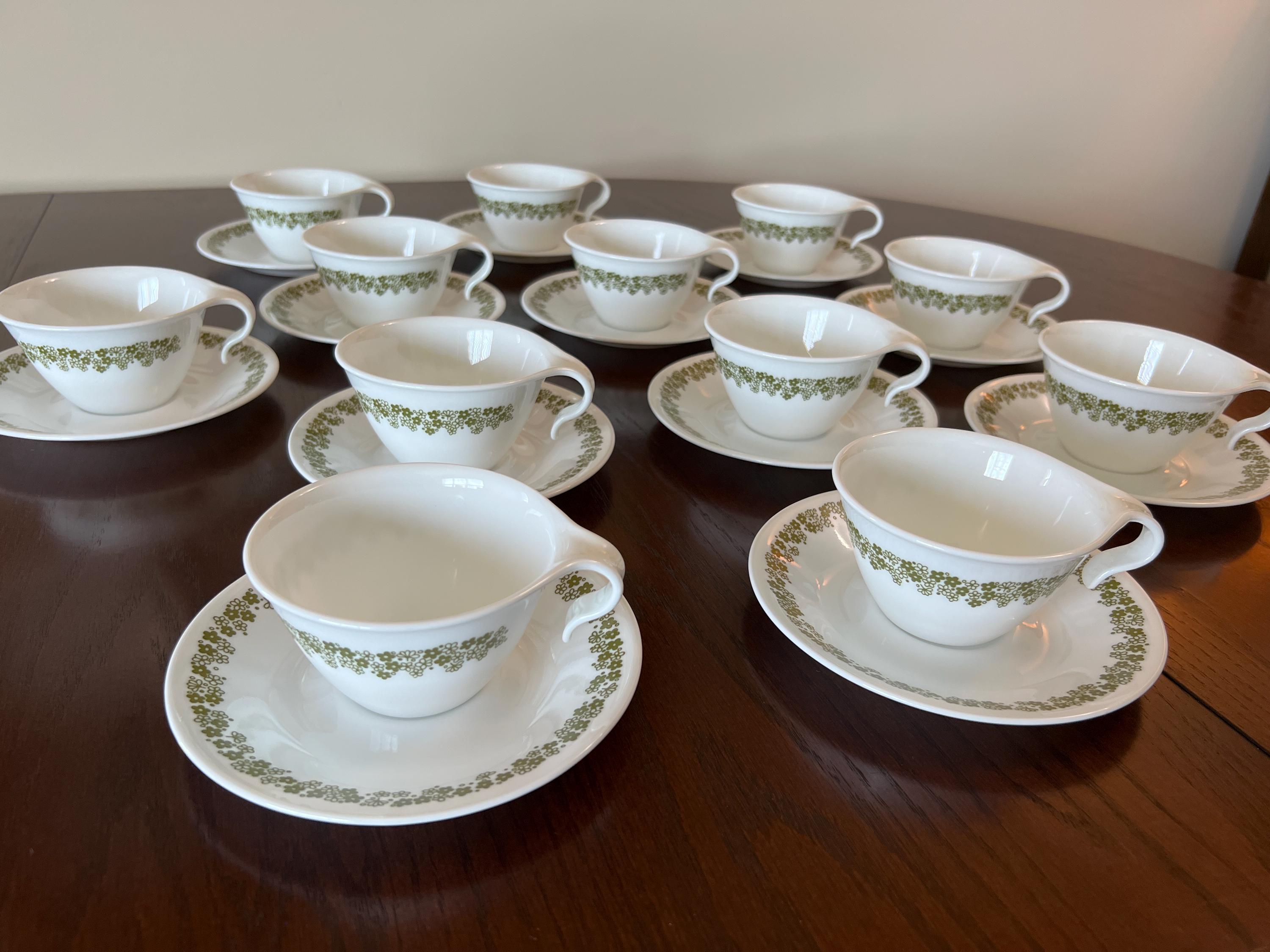Vintage Corelle Spring Blossom Crazy Daisy Cup Saucer Set Hook