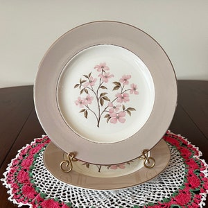 Homer Laughlin - Cavalier Eggshell - dinner plate - treatment CV-138 - set of 2 - vintage dinnerware