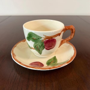 Franciscan - Apple - Flat Cup and saucer - Vintage dinnerware - Franciscan Made in the USA - Farmhouse