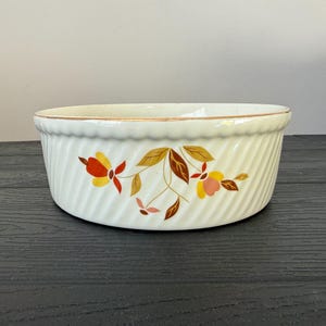 Vintage Hall China Autumn Leaf French Baker 7.75 " 3 Pint Jewel Tea Serving