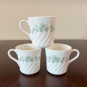 Corning - Callaway - Mugs/Cups - 3.5” tall - Lot of 3 - Vintage Corning Dinnerware - Ivy Theme