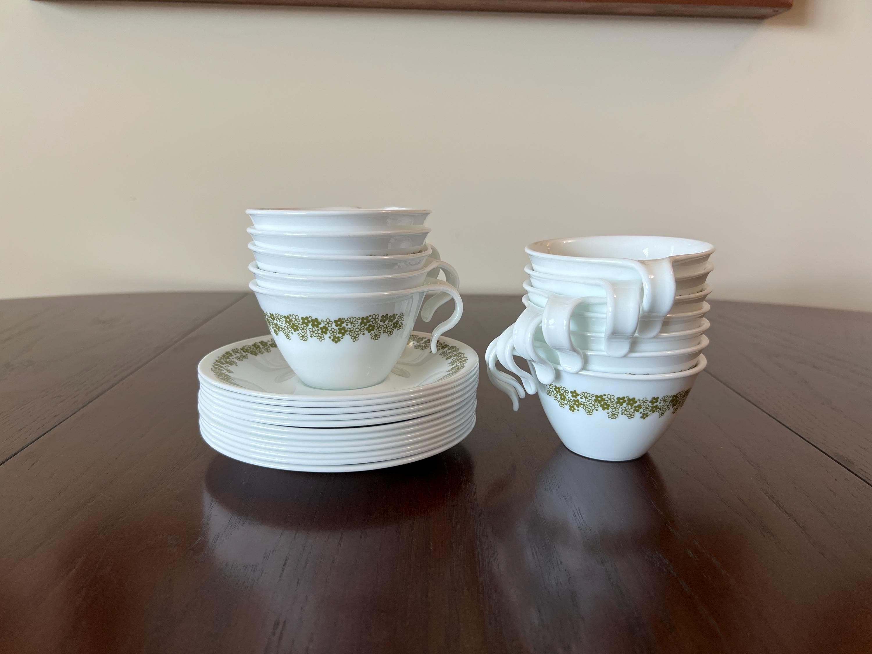 Vintage Corelle Spring Blossom Crazy Daisy Cup Saucer Set Hook