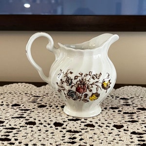 Johnson Brothers- Staffordshire Bouquet- Brown multicolor Creamer - vintage creamer - vintage serveware - vintage dinnerware - farmhouse