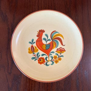 Taylor, Smith & Taylor- Reveille- Rooster design- Bread and Butter Plates - 6 5/8” - set of 6 - vintage dinnerware