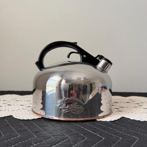 Large 1992 Centennial Revere Ware 2.3 Qt Tea Kettle Copper Bottom Paul Revere 1801