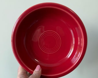 Vintage Homer Laughlin Fiesta Soup/Cereal Bowls – Red / Scarlet – 10.5" – Lead Free – Modern Classic