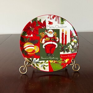 Martha Stewart - “Santa” - Appetizer Plate Holiday Vintage Paper - set of 2 - vintage plates - vintage Martha Stewart